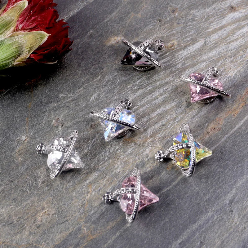 10pcs Nail Rhinestone Charms Set Silver Gold Nail Art Accessories DIY Luxury Parts