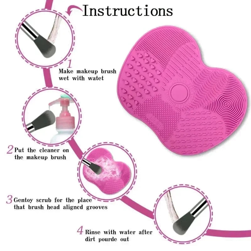 Silicone Makeup Brush Cleaner Pad - Multi-Color, Gentle & Durable