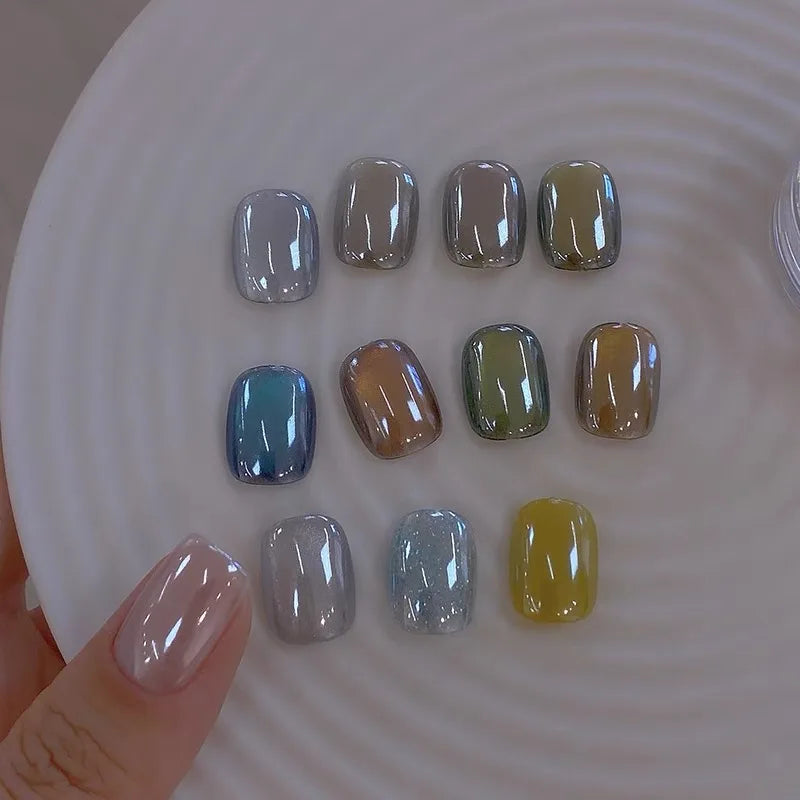 High-Gloss Aurora Chrome Nail Powder - Glitter Pigment for Nails