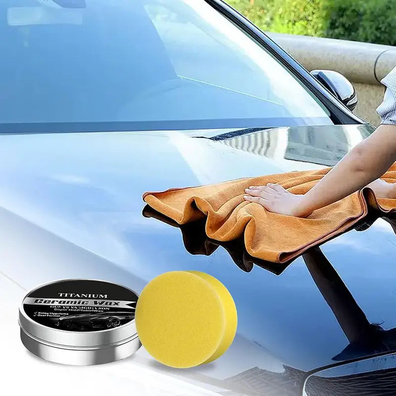 Ceramic Car Wax Sealant Kit - Waterproof Scratch-Resistant Coating with Applicator Sponge