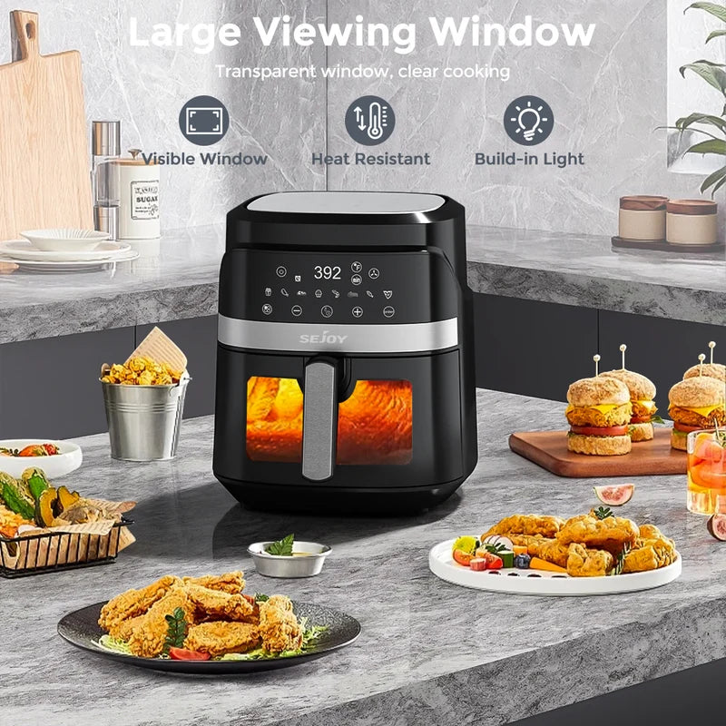 8-in-1 6 Qt Air Fryer with Ceramic Coating, Precise Heating, Multiple Cooking Modes