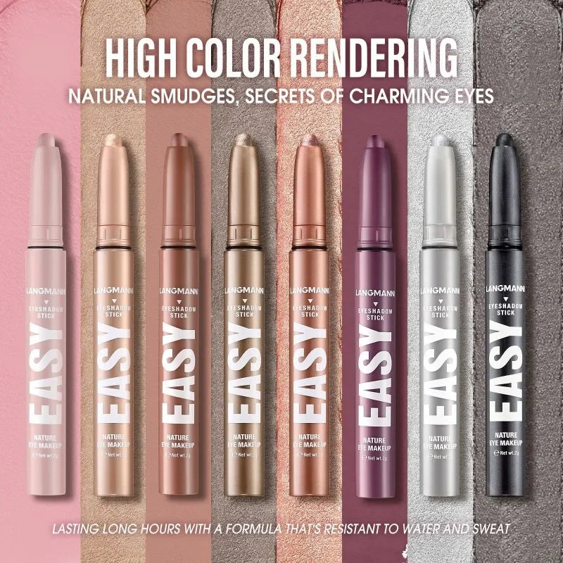 Pearlescent Eye Shadow Pencil Glitter & Highlighter Stick - Long Lasting Shimmer Makeup