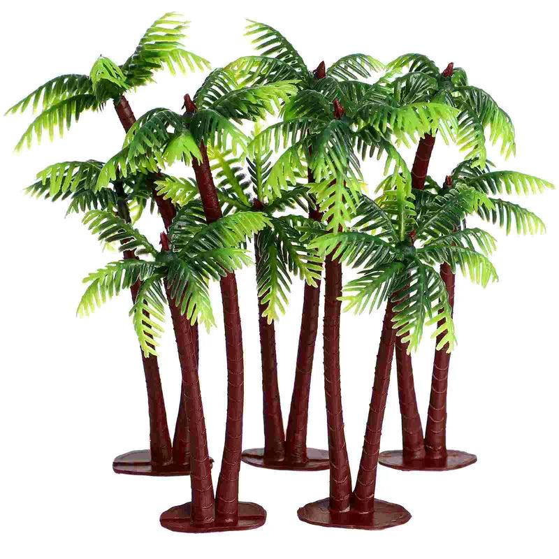 Miniature Coconut Tree Decor for Aquarium & Mini Landscape - 5 Pack