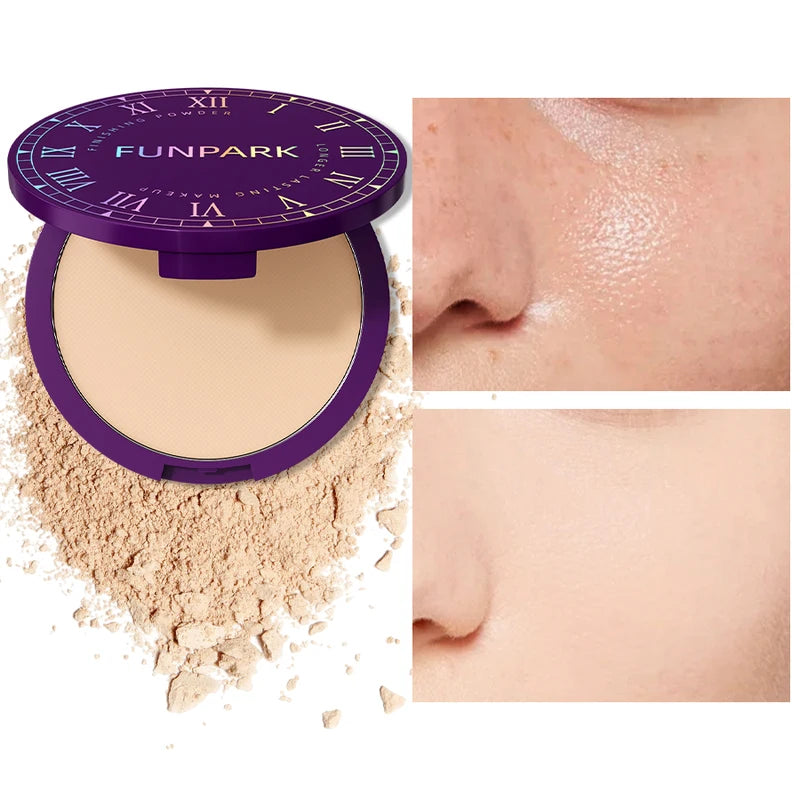 Matte Full Coverage Pressed Powder Foundation - 24H Long Lasting Face Makeup