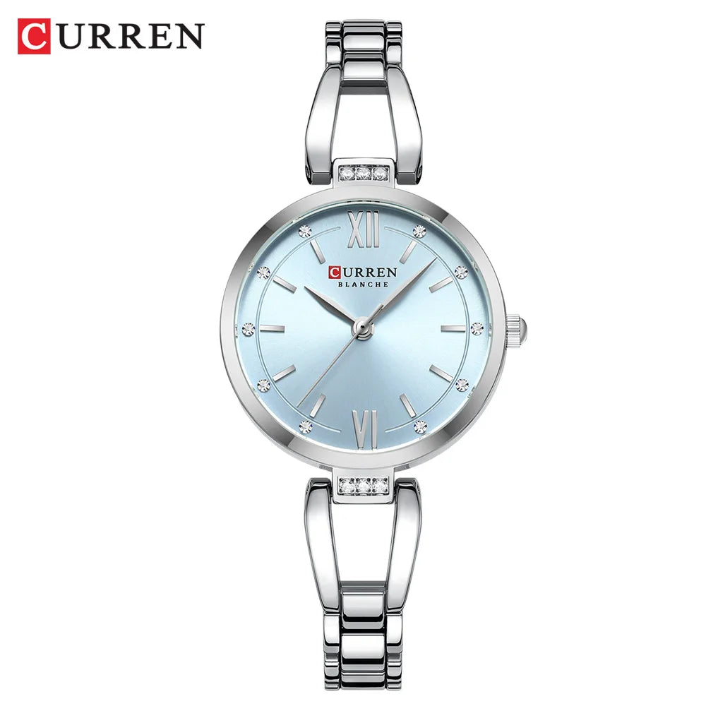 Casual Vintage Ladies Watch with Stainless Steel Dial and Adjustable Band