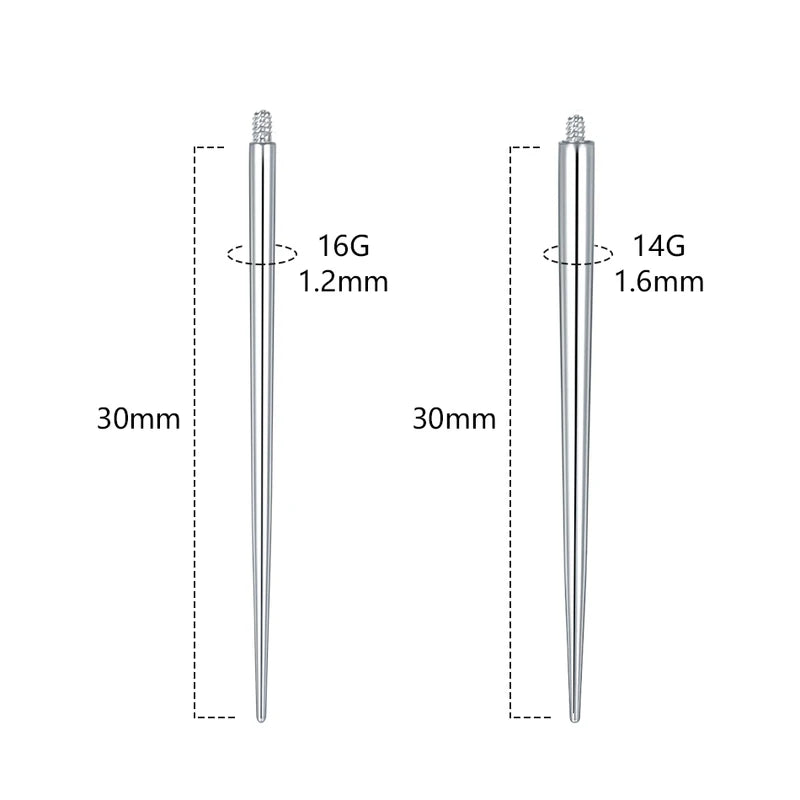10pcs Stainless Steel Piercing Guide Rods for Jewelry Stretching & Threaded Piercings