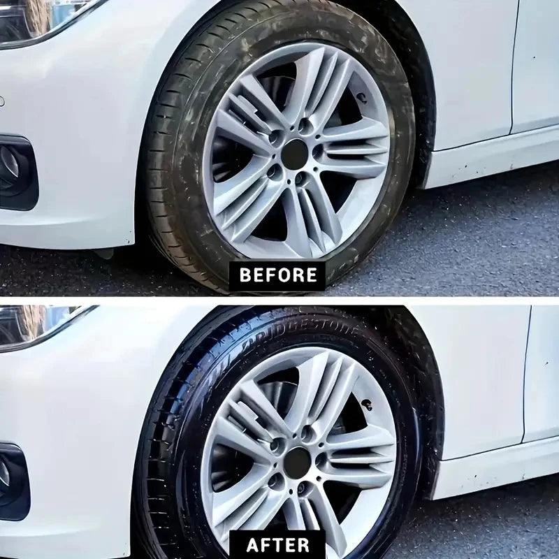 Car Tire Shine Wax with UV Protection & Waterproof Coating - Restores & Prevents Cracking
