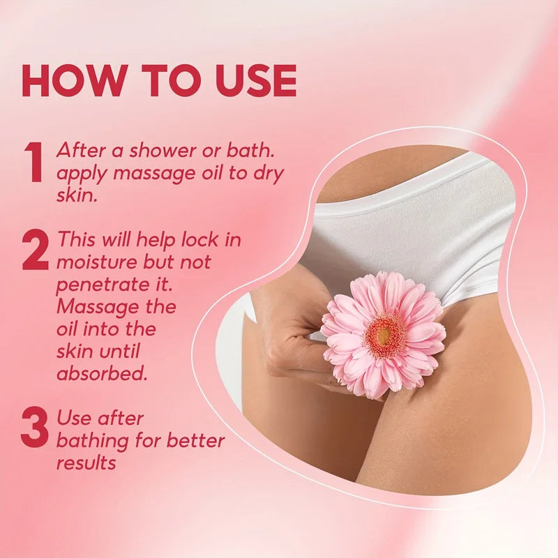 Private Peach Scent Massage Oil for Women, Long-Lasting Fragrance & Deep Moisturization