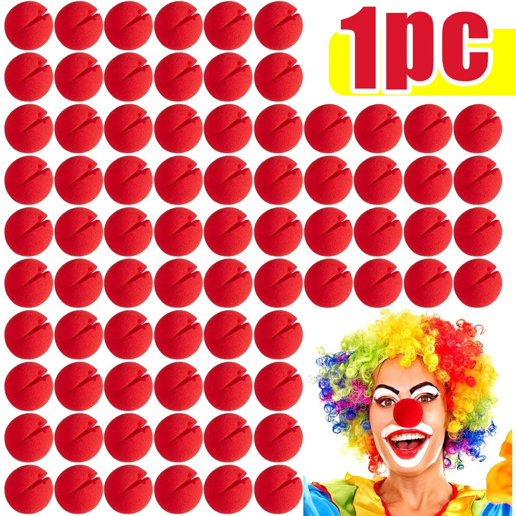 100pcs Red Clown Nose Foam Balls for Costumes Circus Party Halloween Props