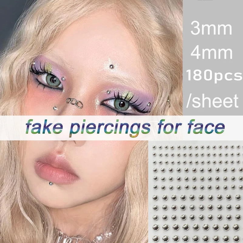 Fake Facial Piercing Stick-On Jewelry - Non-Piercing Face Accessories