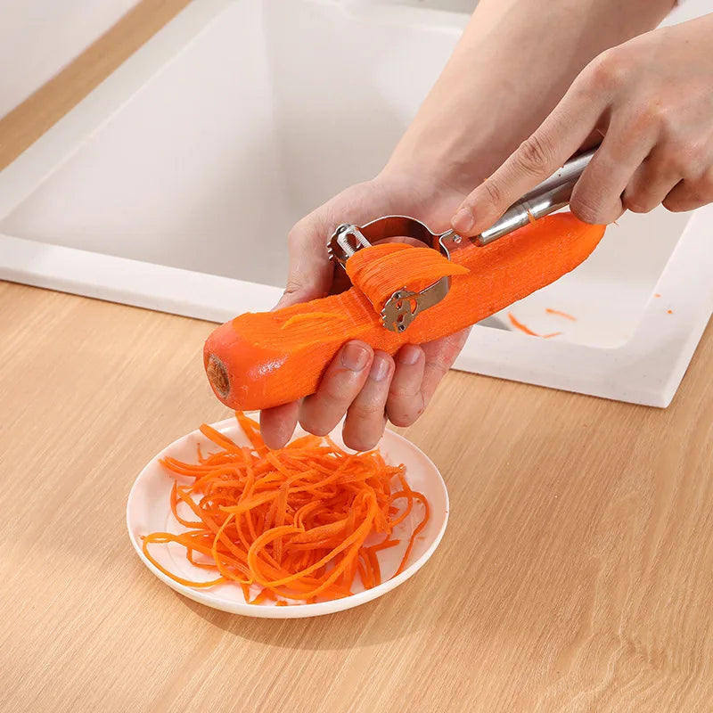 Stainless Steel Vegetable Peeler and Julienne Grater - Multi-Function Kitchen Tool