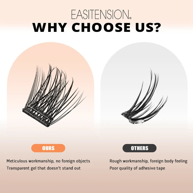 Self-Adhesive False Eyelashes Cluster Lashes Reusable No Glue Needed Diy Extension