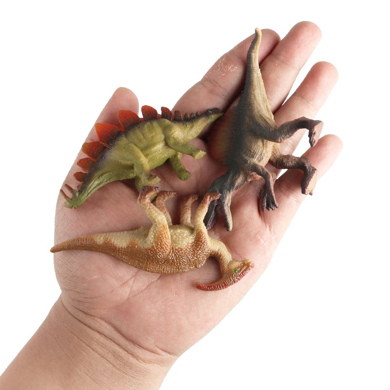12Pcs Jurassic Dinosaur Action Figures Set - Velociraptor, T-Rex, Stegosaurus PVC Kids Toy