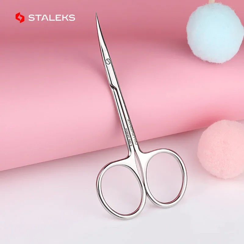 Stainless Steel Eyebrow and Nose Hair Trimming Scissors - Professional Makeup Tool