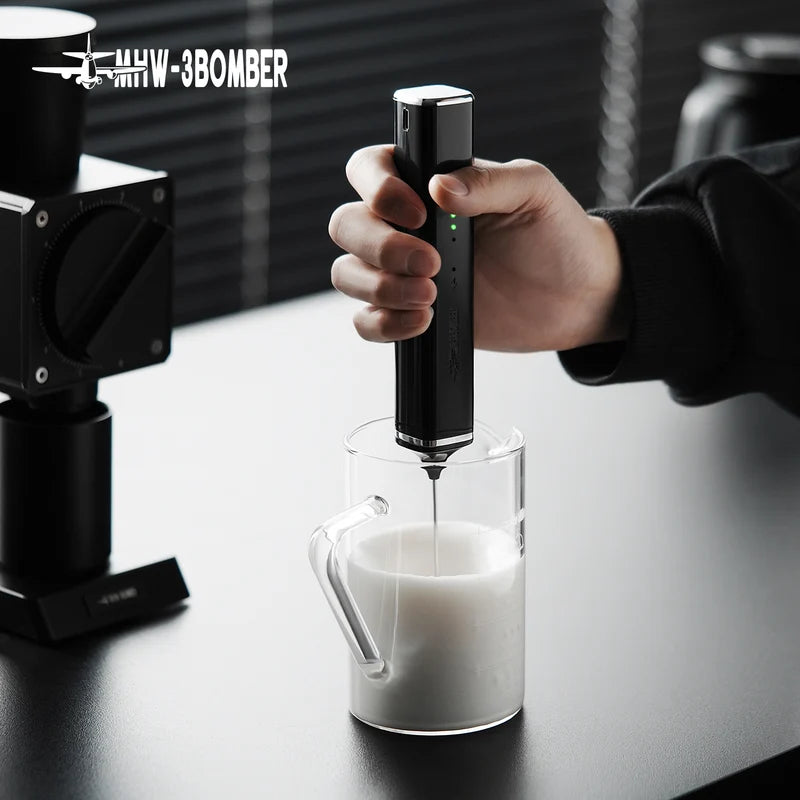 Electric Milk Frother Handheld Coffee Foam Maker Dual Whisk Heads Rechargeable