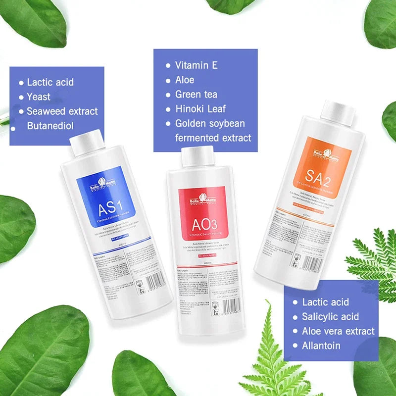 Facial Skin Care Serum Kit for Deep Cleansing and Hydration - 3x400ml