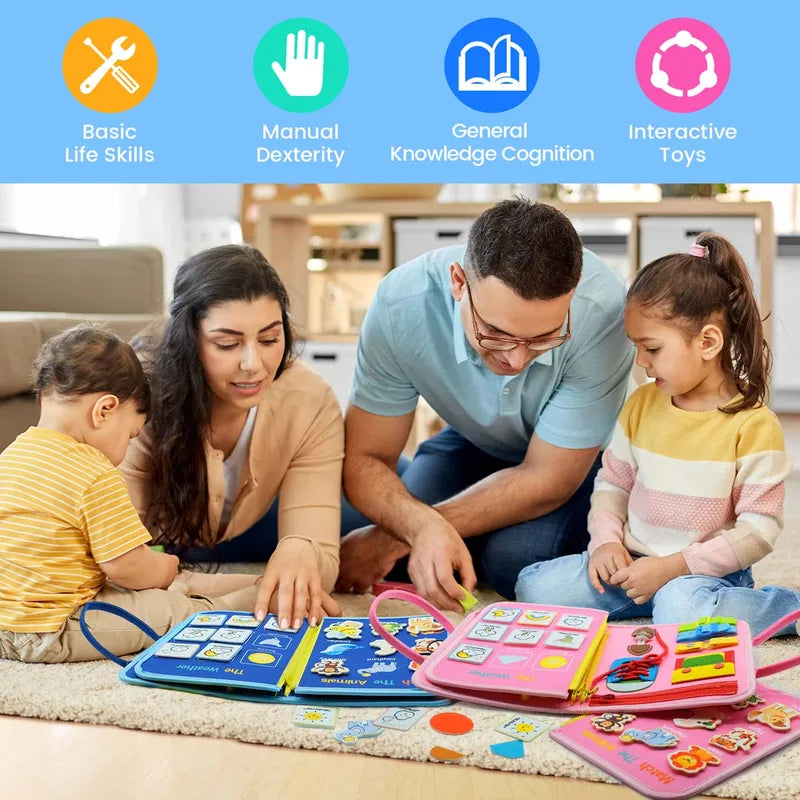 Montessori Busy Board Toys for Toddler Sensory & Fine Motor Skills Educational Play