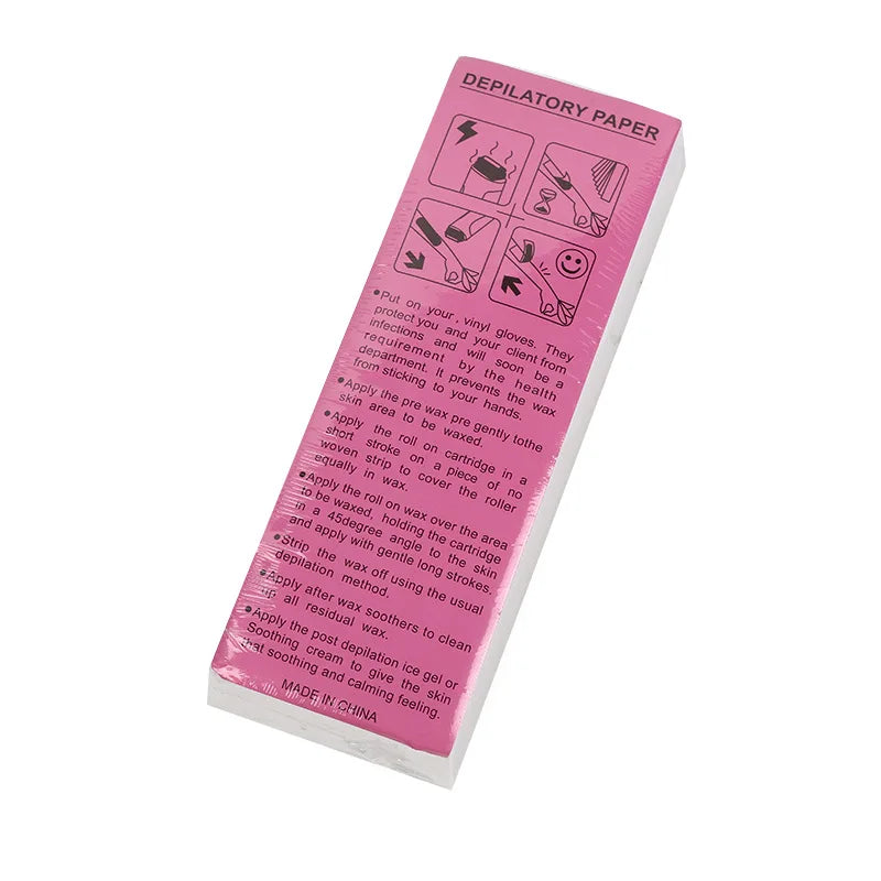 100 Sheets Hair Removal Wax Paper Strips Nonwoven Depilatory Cloth for Waxing