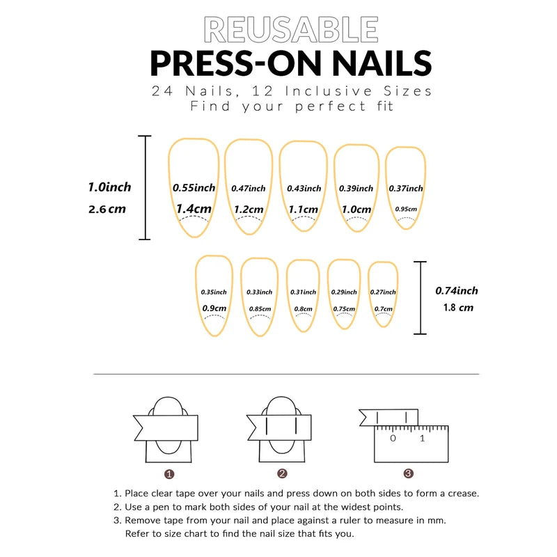24PCS Short Almond-Pressed Nail Tips with Gold French Design - Pink & Elegant