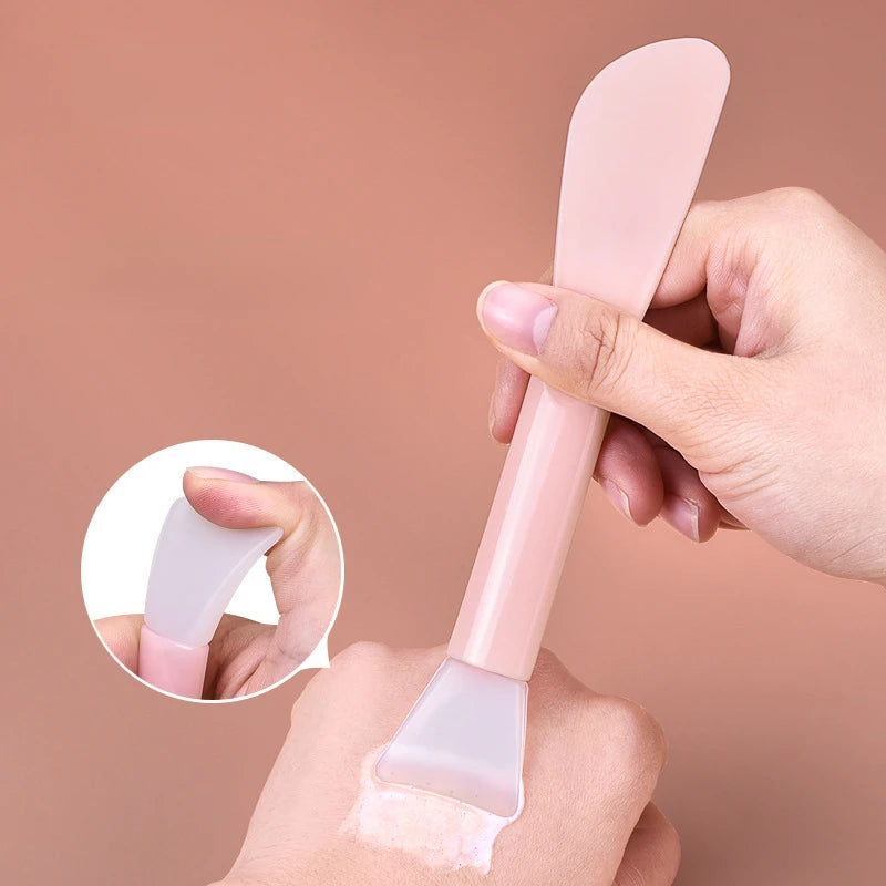 Dual-use Silicone Facial Mask Brush Kit with Adjustable Rod - Skin Care Tool