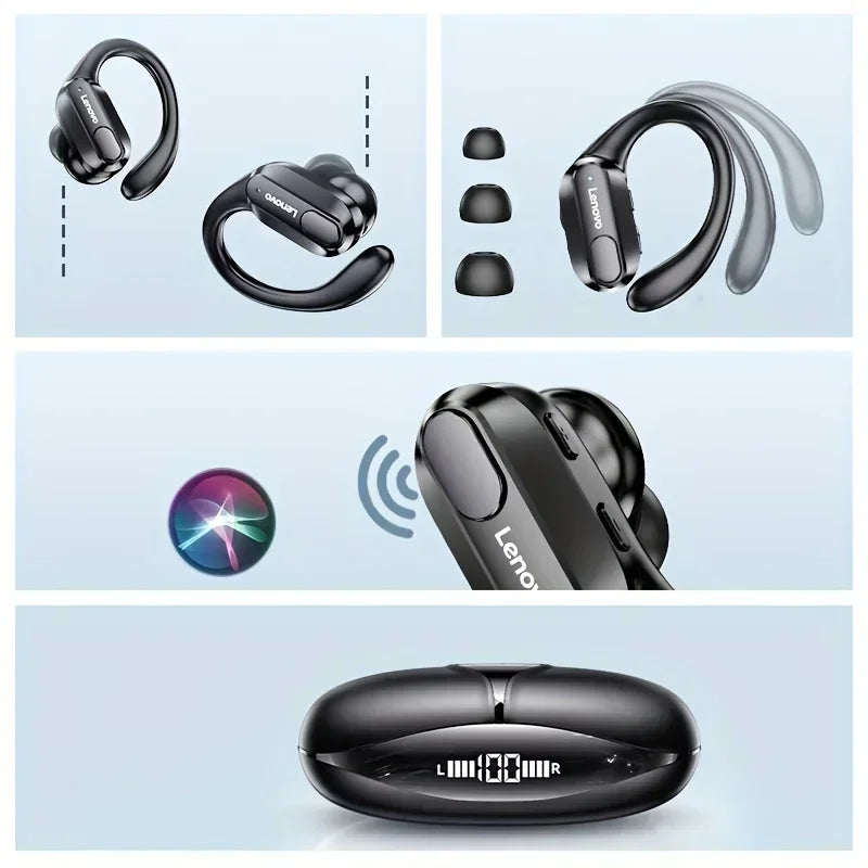 Wireless Bluetooth Headphones with Mic Noise Reduction Waterproof Earhooks