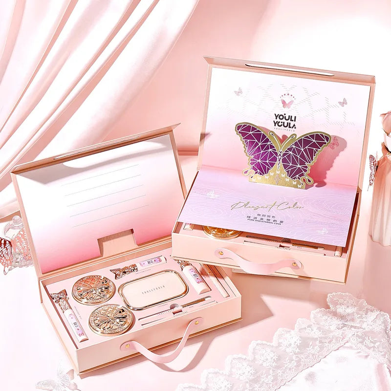 Makeup Sets Full Cosmetics Kit with Lipstick Eyeshadow Eyebrow Pen BB Air Cushion 9 Pieces Gift Box