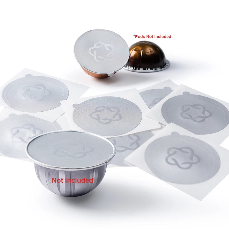 Disposable Coffee Capsule Seal Rings for Nespresso Vertuo Plus - Aluminum Foil Lids