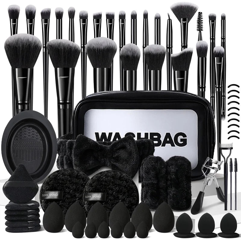 Professional 16-Piece Makeup Brush Set with Soft Synthetic Bristles for Face Eye Contouring