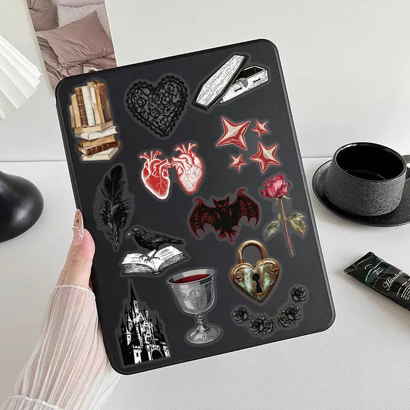50pcs Gothic Horror Theme Waterproof Decals for Phones, Helmets, Bicycles & More