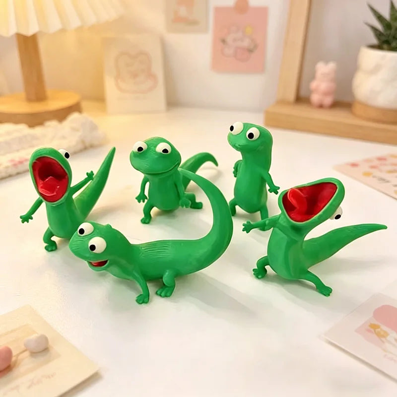 Cute Reptile Lizard 3D Printed Figure, Anime-Style Desktop Ornament, Collectible Model for Reptile Enthusiasts