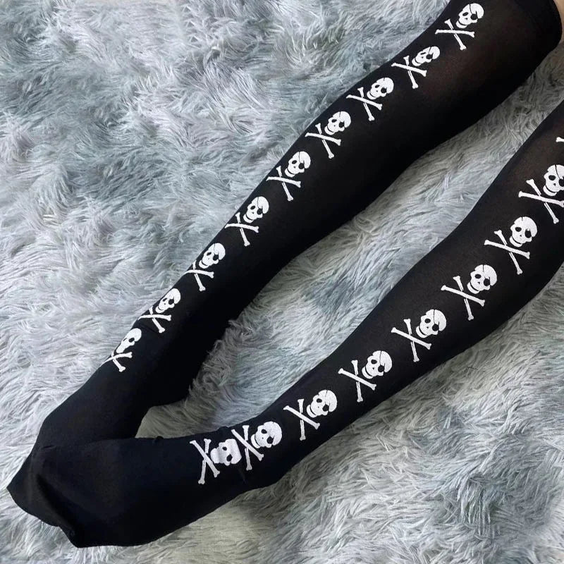 Skeleton Stockings and Gloves Set for Halloween Cosplay - Bone Blood Bloodstained
