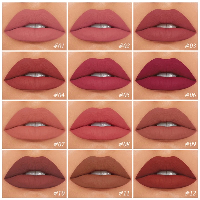Waterproof Matte Liquid Lipstick Set - Long-Lasting Lip Gloss & Tint