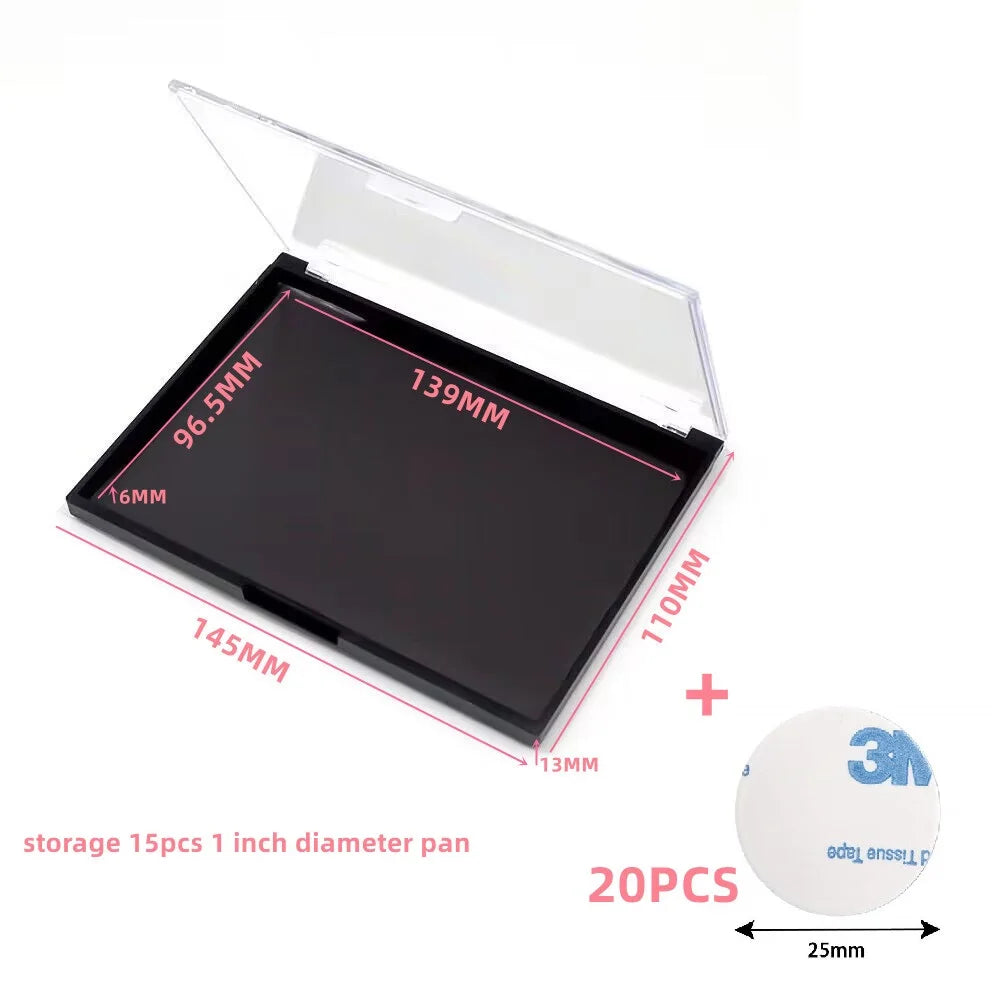 Magnetic Eyeshadow Palette with 20 Metal Stickers Makeup Storage Box DIY Cosmetic Organizer