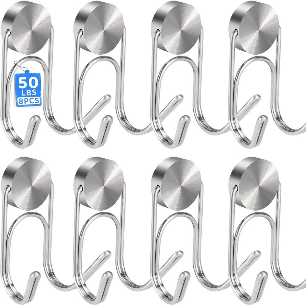 Heavy Duty Magnetic Hook Set - Stainless Steel Wall Hooks for Cruise, Kitchen, Office & Home Storage