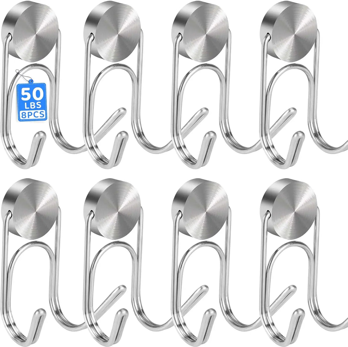 Heavy Duty Magnetic Hook Set - Stainless Steel Wall Hooks for Cruise, Kitchen, Office & Home Storage