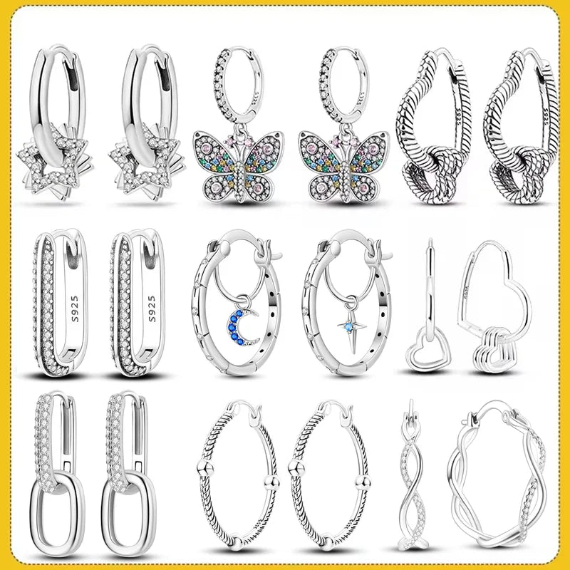 Sterling Silver Heart Earrings for Women & Girls - Hoop & Stud Jewelry Gift