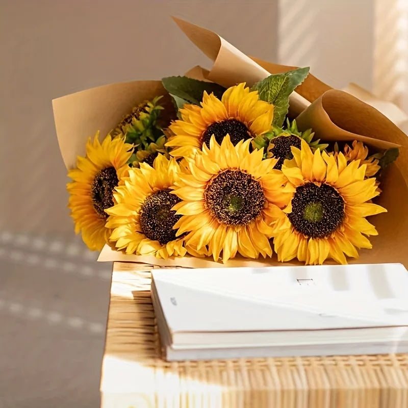 Artificial Sunflowers Bouquet Flowers for Home Garden Decor Wedding Party