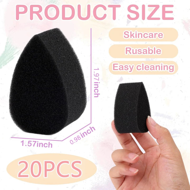 Water Droplet Semi-Circular Art Painting Sponge Black Makeup Tool