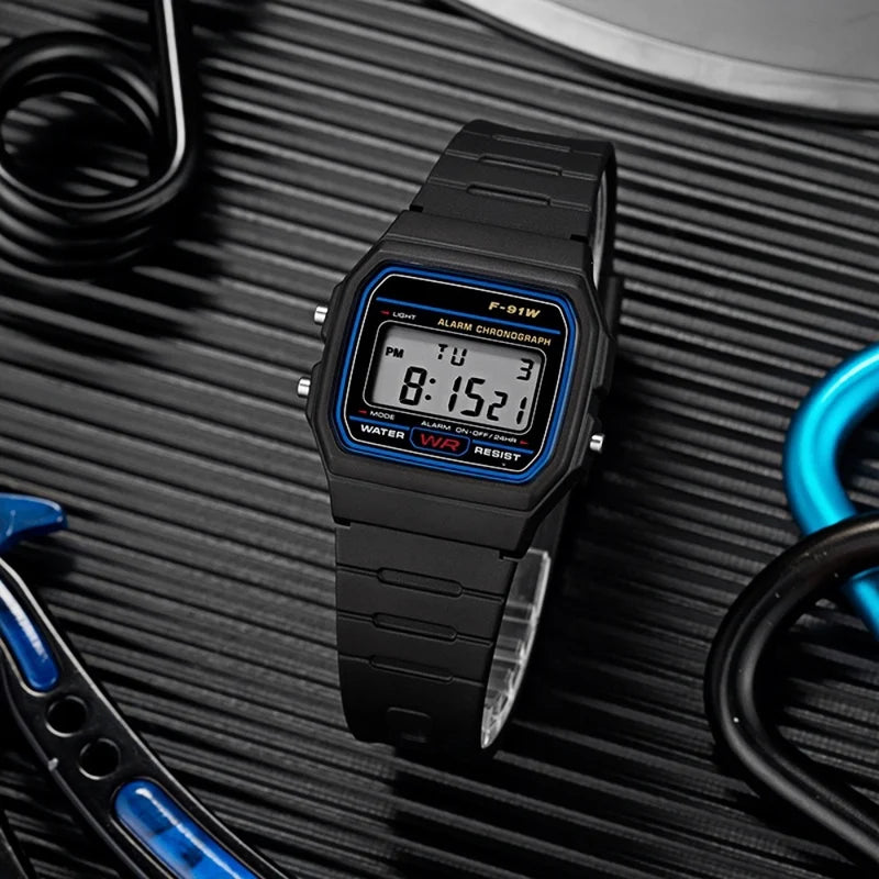 Kids Digital Watch with Silicone Strap LED Chronograph Alarm for Children