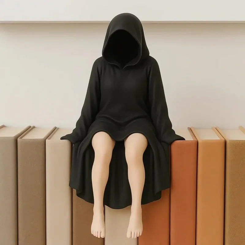Gothic Black Robe Queen Sculpture Halloween Decor Desktop & Shelf Ornament