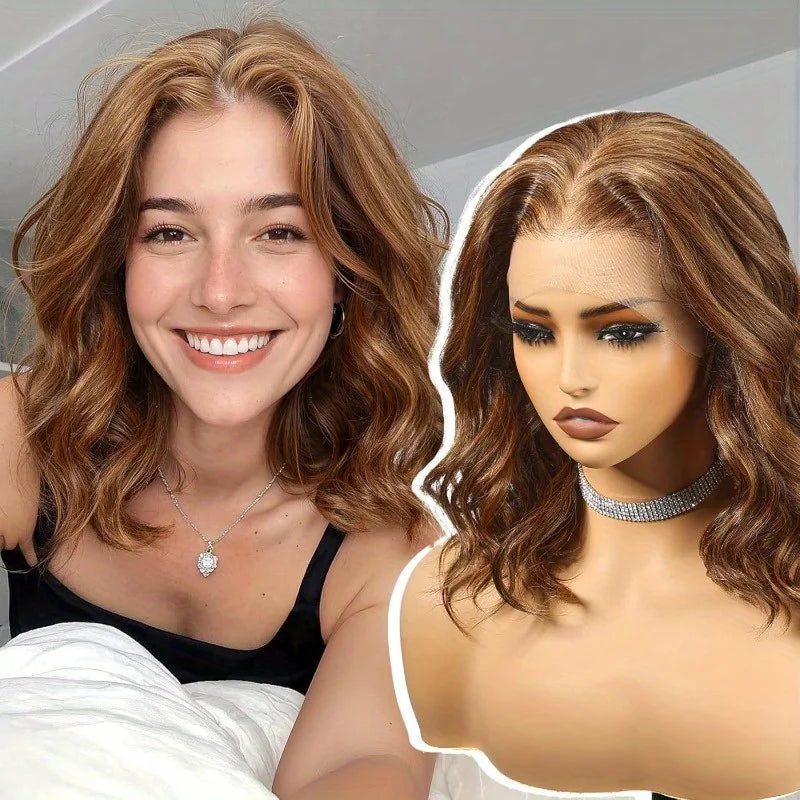 Ombre Lace Front Human Hair Wig 4/27 Body Wave 13x4 Glueless Pre-Plucked Highlight