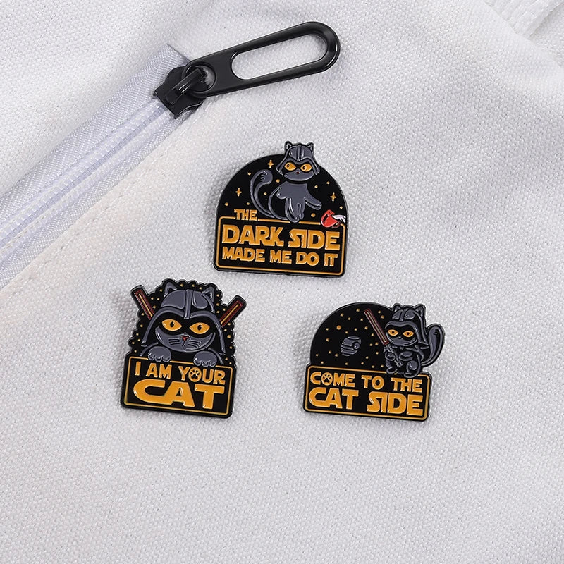 Come To The Cat Side Enamel Pin - Sci-Fi Animal Brooch Gift for Cat Lovers