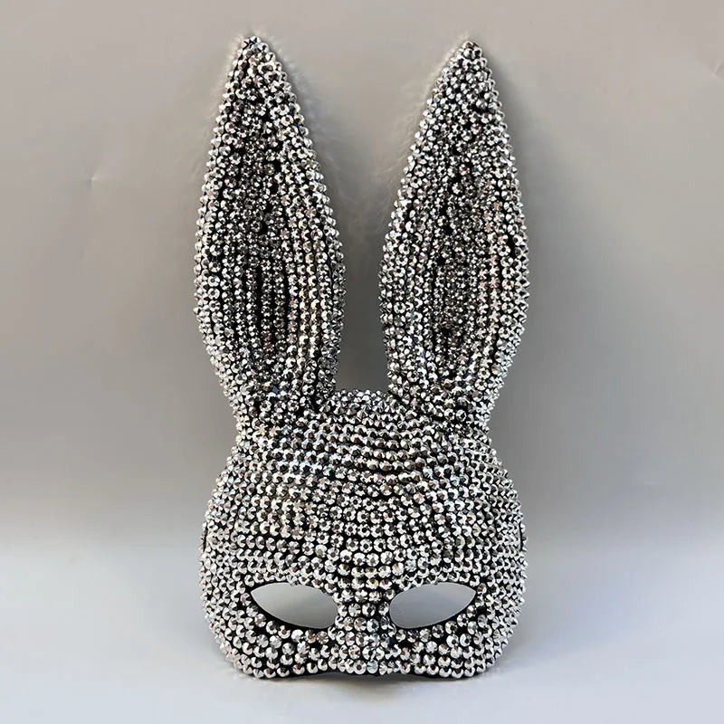 Halloween Sequin Rabbit Mask Costume Party Masquerade Animal Prop