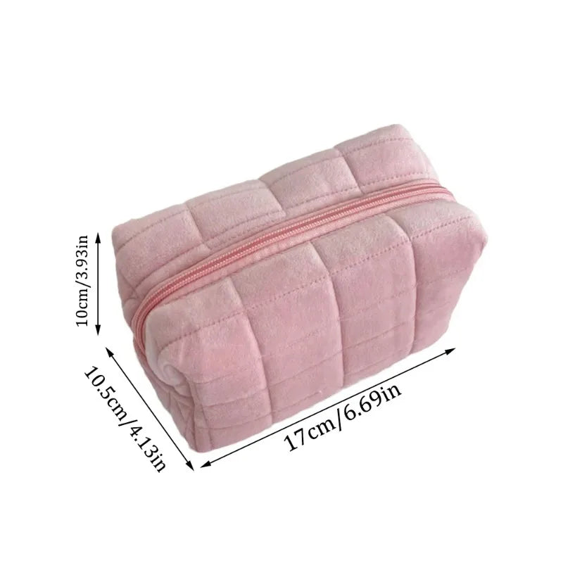 Small Cosmetic Bag for Travel and Makeup Storage - Portable Plush Organizer