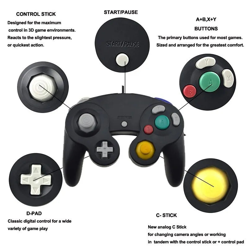 Wired Game Controller for Nintendo Switch, GameCube & PC - Multiple Colors