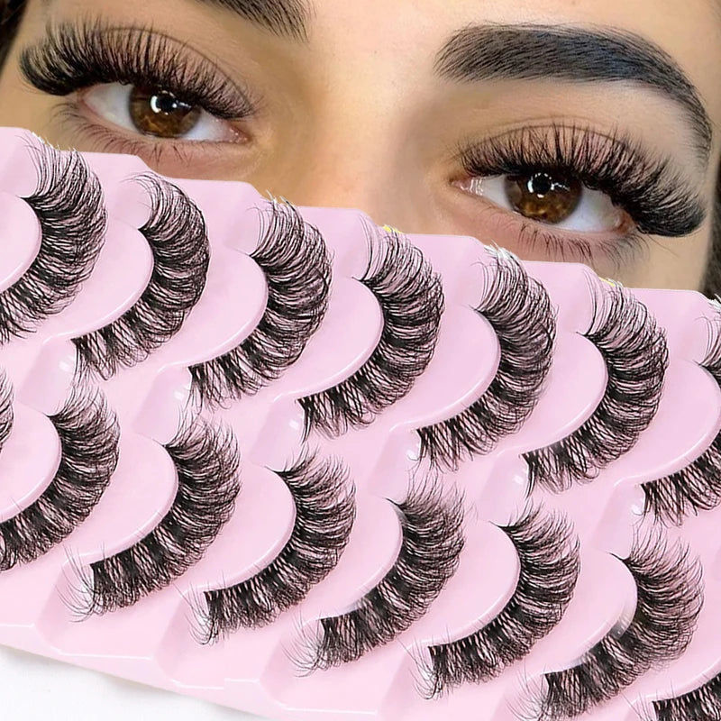 False Eyelashes 6D Fluffy Wispy Faux Mink Cat Eye Effect Dramatic Makeup Lashes