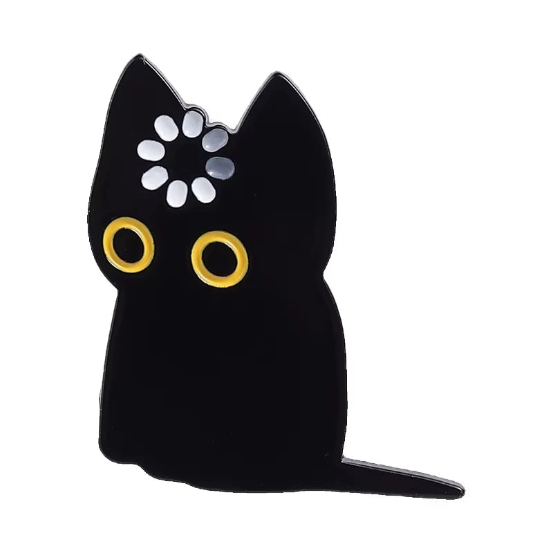 Black Cat Void Loading Enamel Pin Cartoon Kitten Meme Jewelry Brooch Gift