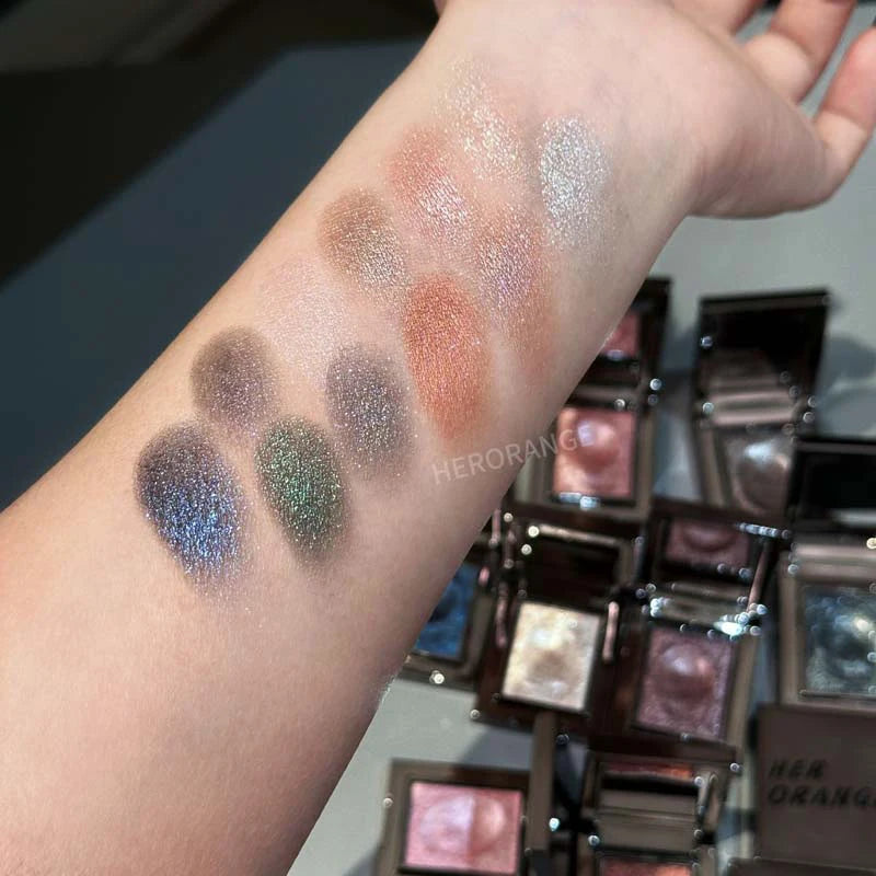 Metallic Glitter Eyeshadow Palette with Buildable Shimmer - Multiple Colors