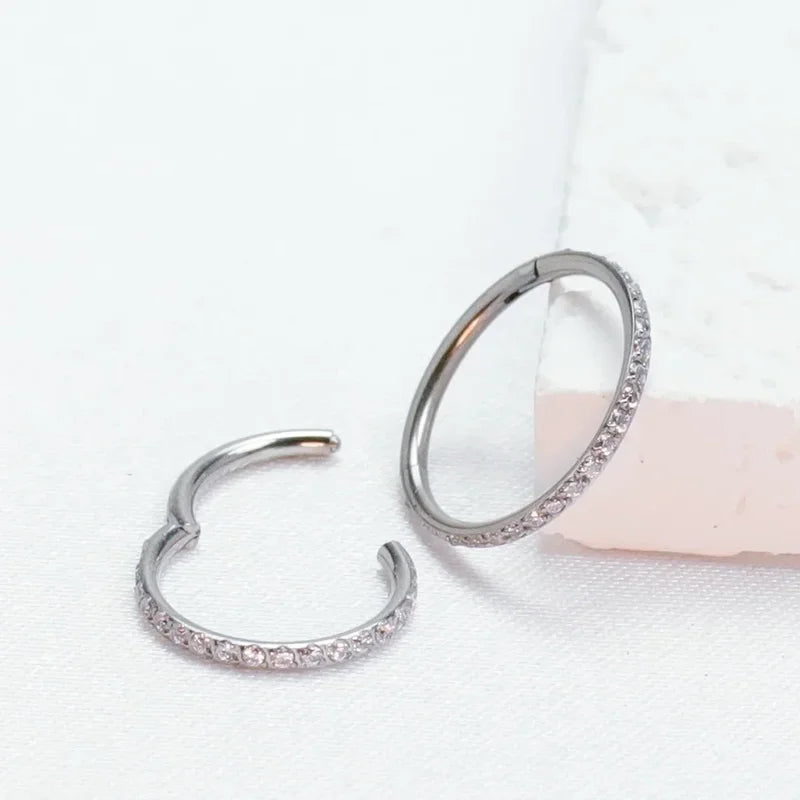 Titanium Septum Nose Ring Body Jewelry 16G Circular Cartilage Piercing