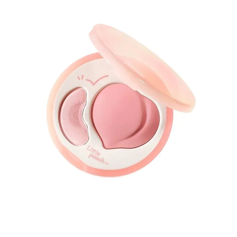 Peach Highlighter Palette with Duo Color Matte Face Brightener & Bronzer